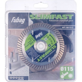 Алмазный отрезной диск FUBAG для бетона Slim Fast D115