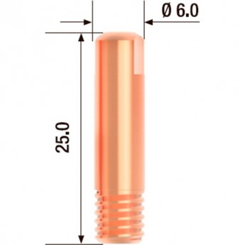 Контактный наконечник FUBAG M6х25 мм ECU D=0.9 мм (25 шт.) Контактный наконечник FUBAG M6х25 мм ECU D=0.9 мм (25 шт.)