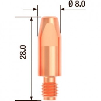 Контактный наконечник FUBAG M6х28 мм ECU D=1.4 мм. (10 шт.) Контактный наконечник FUBAG M6х28 мм ECU D=1.4 мм. (10 шт.)