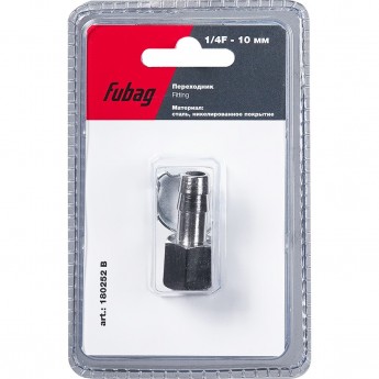 Переходник FUBAG 1/4"F на елочку 10мм с обжимным кольцом 10х15мм_блистер 1 шт Переходник FUBAG 1/4"F на елочку 10мм с обжимным кольцом 10х15мм_блистер 1 шт
