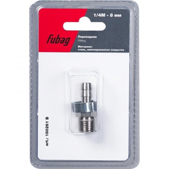 Переходник FUBAG 1/4"M на елочку 8мм с обжимным кольцом 8x13мм_блистер 1 шт180261B